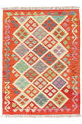 Handgewebter Kelim-Teppich aus Schurwolle, 109 × 147 cm