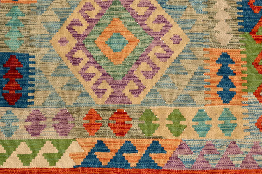 Handgewebter Kelim-Teppich aus Schurwolle, 99 × 160 cm