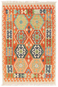 Handgewebter Kelim-Teppich aus Schurwolle, 100 × 150 cm