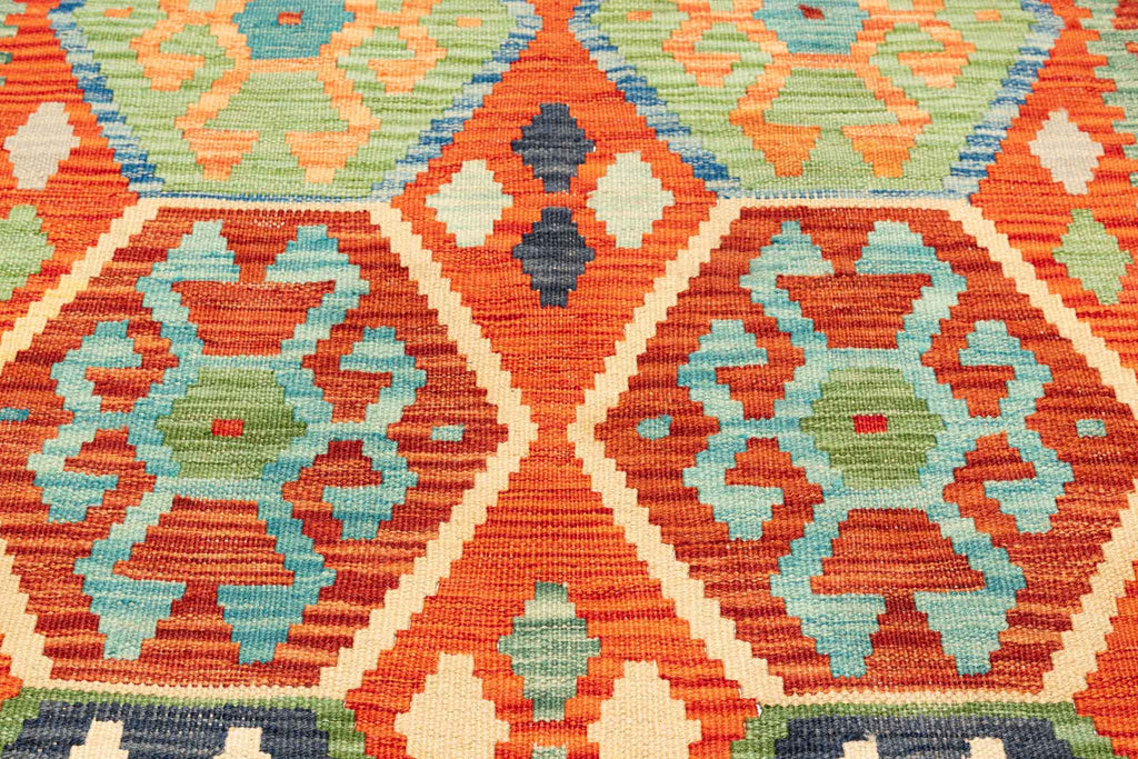 Handgewebter Kelim-Teppich aus Schurwolle, 100 × 150 cm