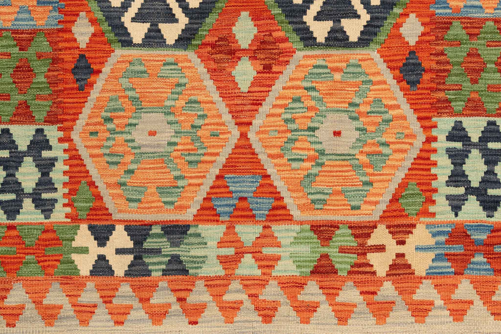 Handgewebter Kelim-Teppich aus Schurwolle, 100 × 150 cm
