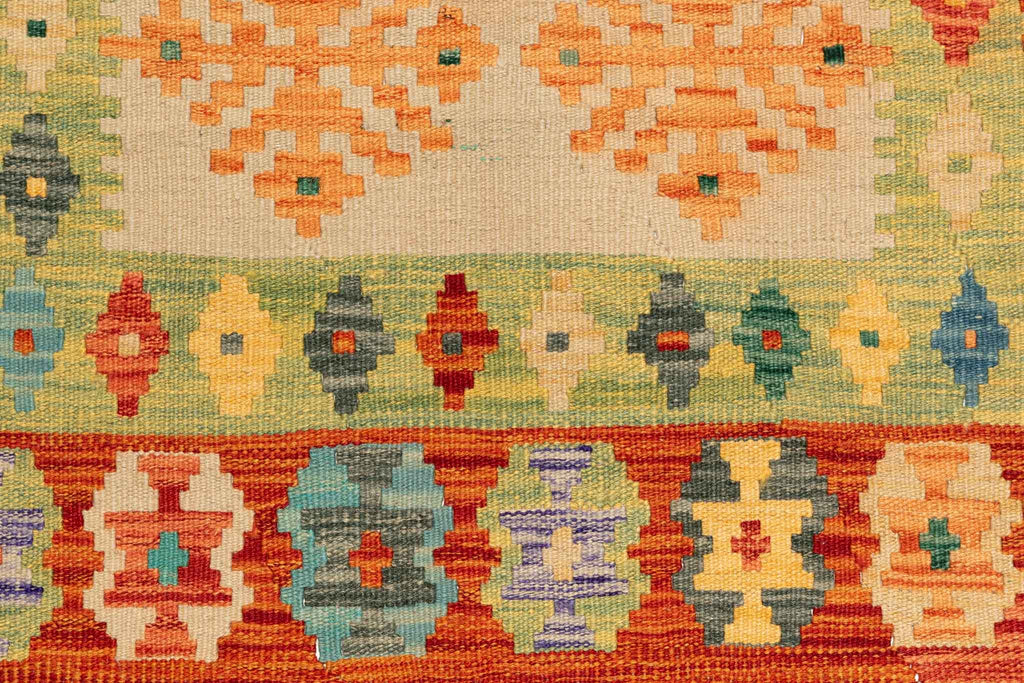 Handgewebter Kelim-Teppich aus Schurwolle, 88 × 146 cm
