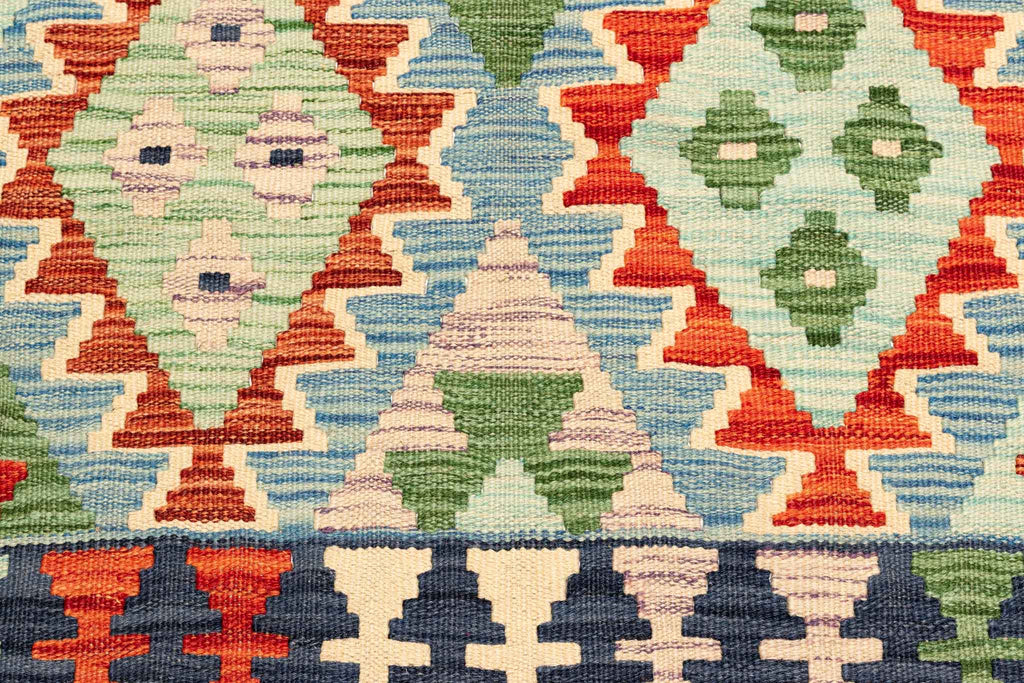 Handgewebter Kelim-Teppich aus Schurwolle, 100 × 154 cm