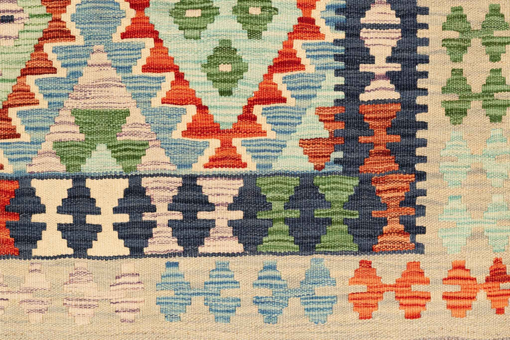 Handgewebter Kelim-Teppich aus Schurwolle, 100 × 154 cm