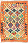 Handgewebter Kelim-Teppich aus Schurwolle, 105 × 150 cm