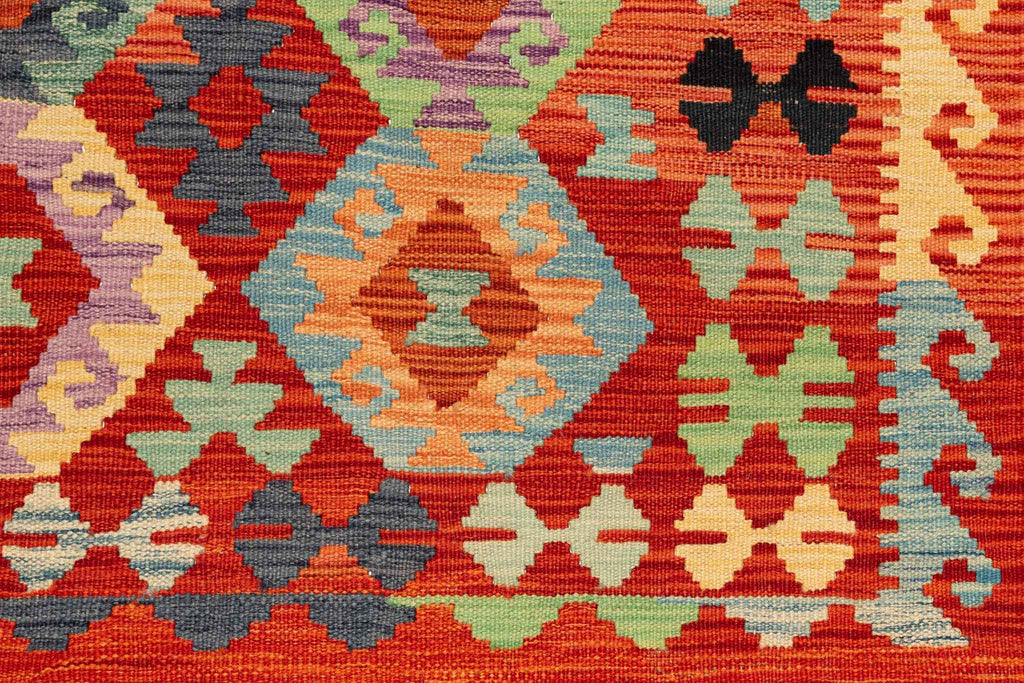 Handgewebter Kelim-Teppich aus Schurwolle, 104 × 154 cm