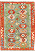 Handgewebter Kelim-Teppich aus Schurwolle, 123 × 173 cm