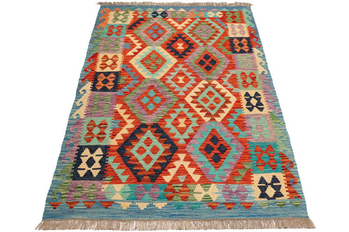 Handgewebter Kelim-Teppich aus Schurwolle, 119 × 172 cm