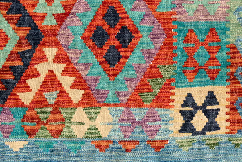 Handgewebter Kelim-Teppich aus Schurwolle, 119 × 172 cm