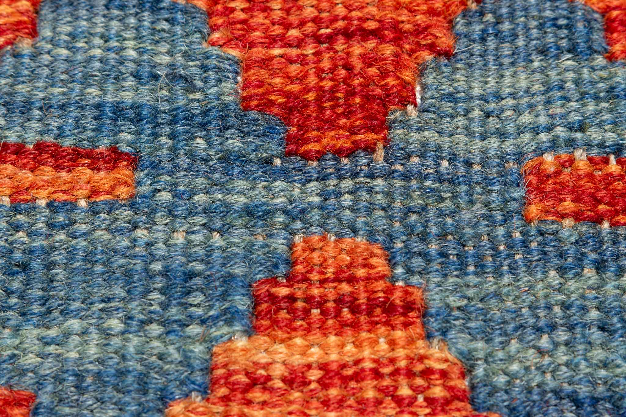 Handgewebter Kelim-Teppich aus Schurwolle, 155 × 200 cm