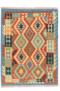 Handgewebter Kelim-Teppich aus Schurwolle, 143 × 191 cm