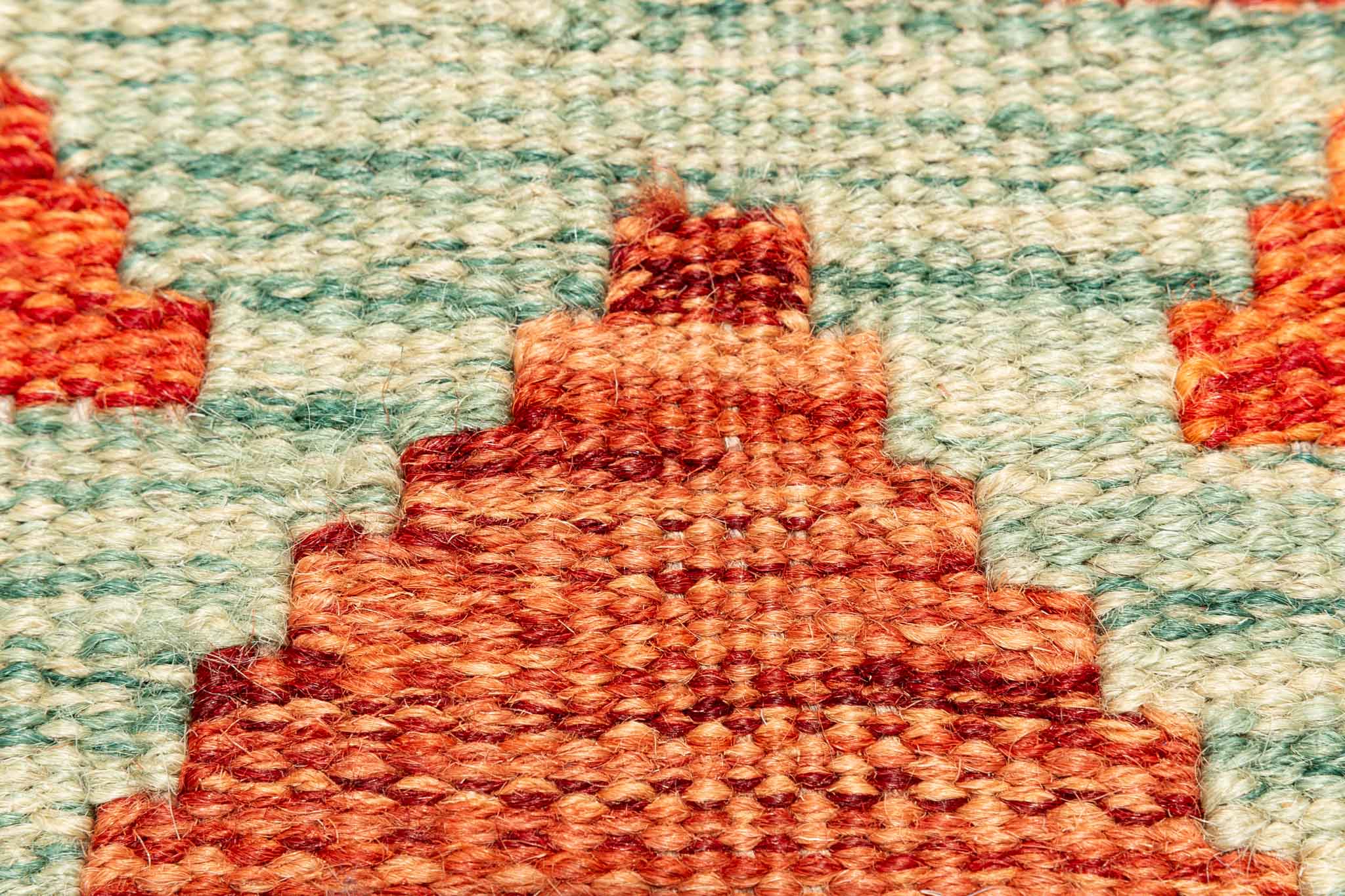 Handgewebter Kelim-Teppich aus Schurwolle, 143 × 191 cm