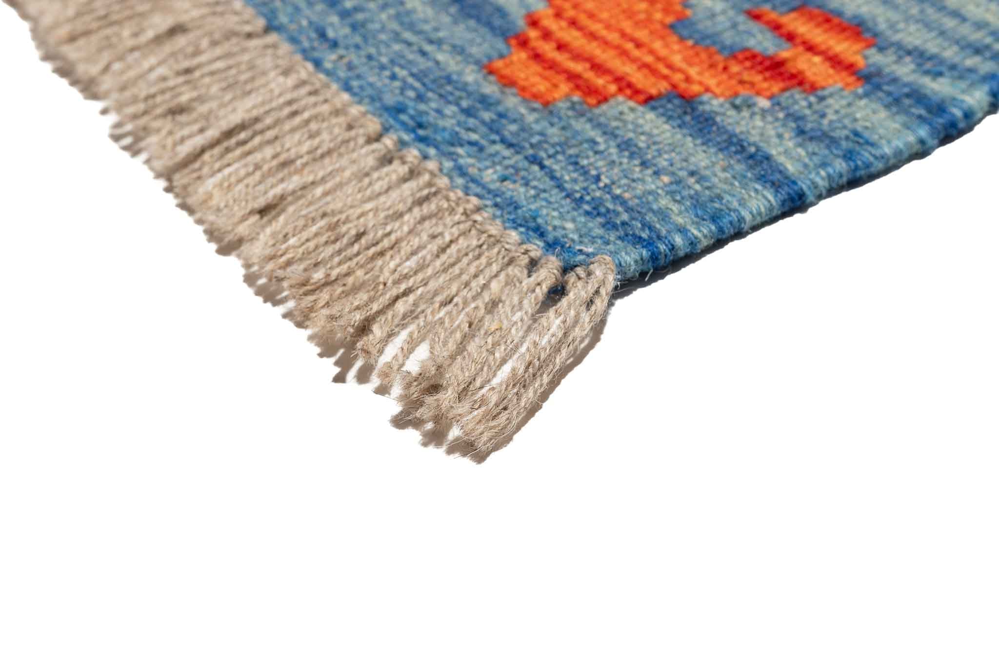 Handgewebter Kelim-Teppich aus Schurwolle, 143 × 191 cm