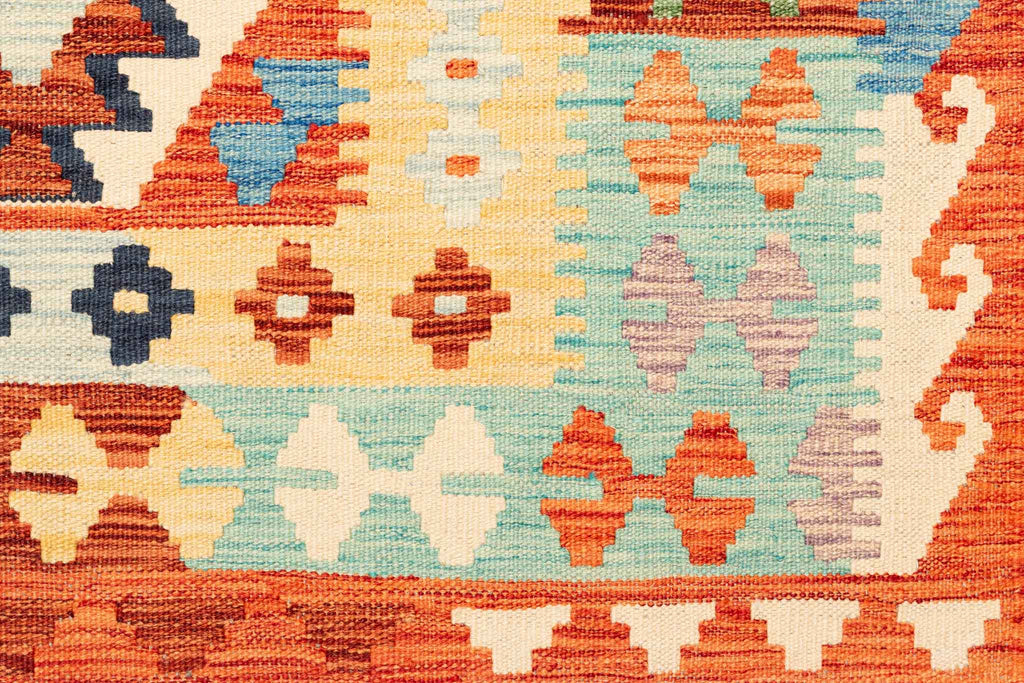 Handgewebter Kelim-Teppich aus Schurwolle, 149 × 192 cm