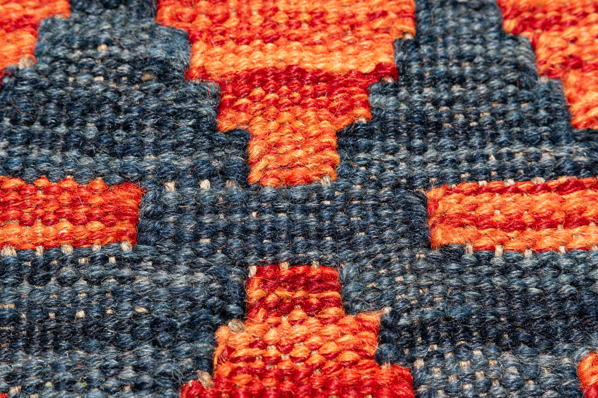 Handgewebter Kelim-Teppich aus Schurwolle, 160 × 208 cm