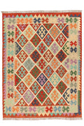 Handgewebter Kelim-Teppich aus Schurwolle, 150 × 200 cm