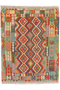 Handgewebter Kelim-Teppich aus Schurwolle, 152 × 200 cm