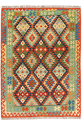 Handgewebter Kelim-Teppich aus Schurwolle, 150 × 207 cm