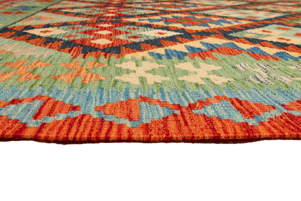 Handgewebter Kelim-Teppich aus Schurwolle, 150 × 207 cm