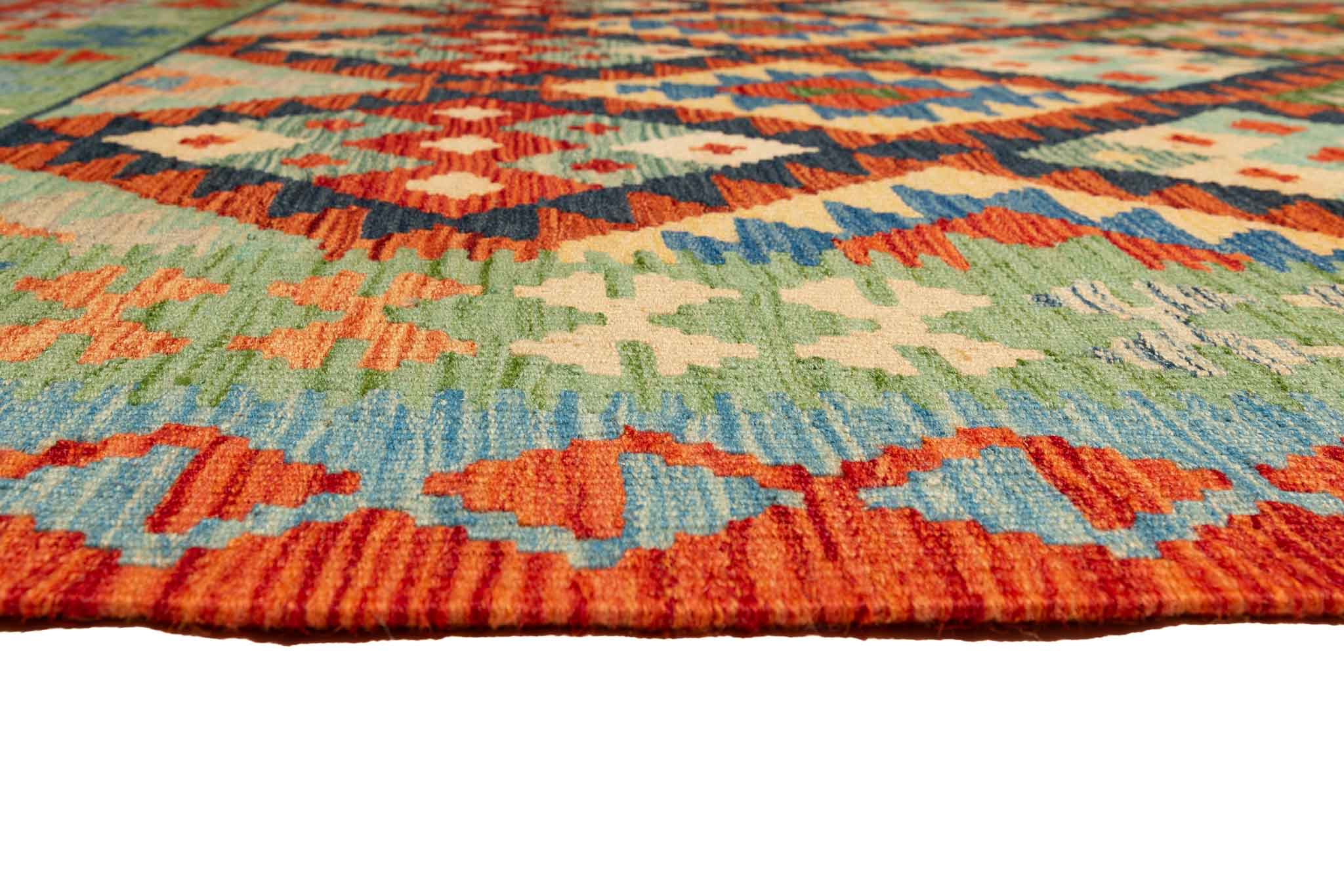 Handgewebter Kelim-Teppich aus Schurwolle, 150 × 207 cm