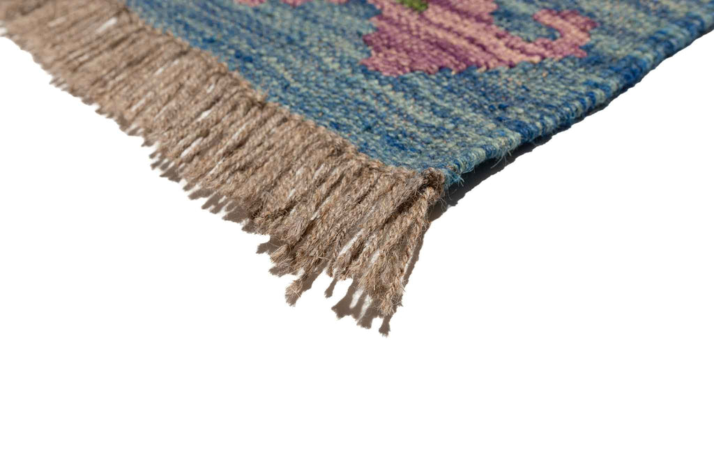 Handgewebter Kelim-Teppich aus Schurwolle, 152 × 191 cm