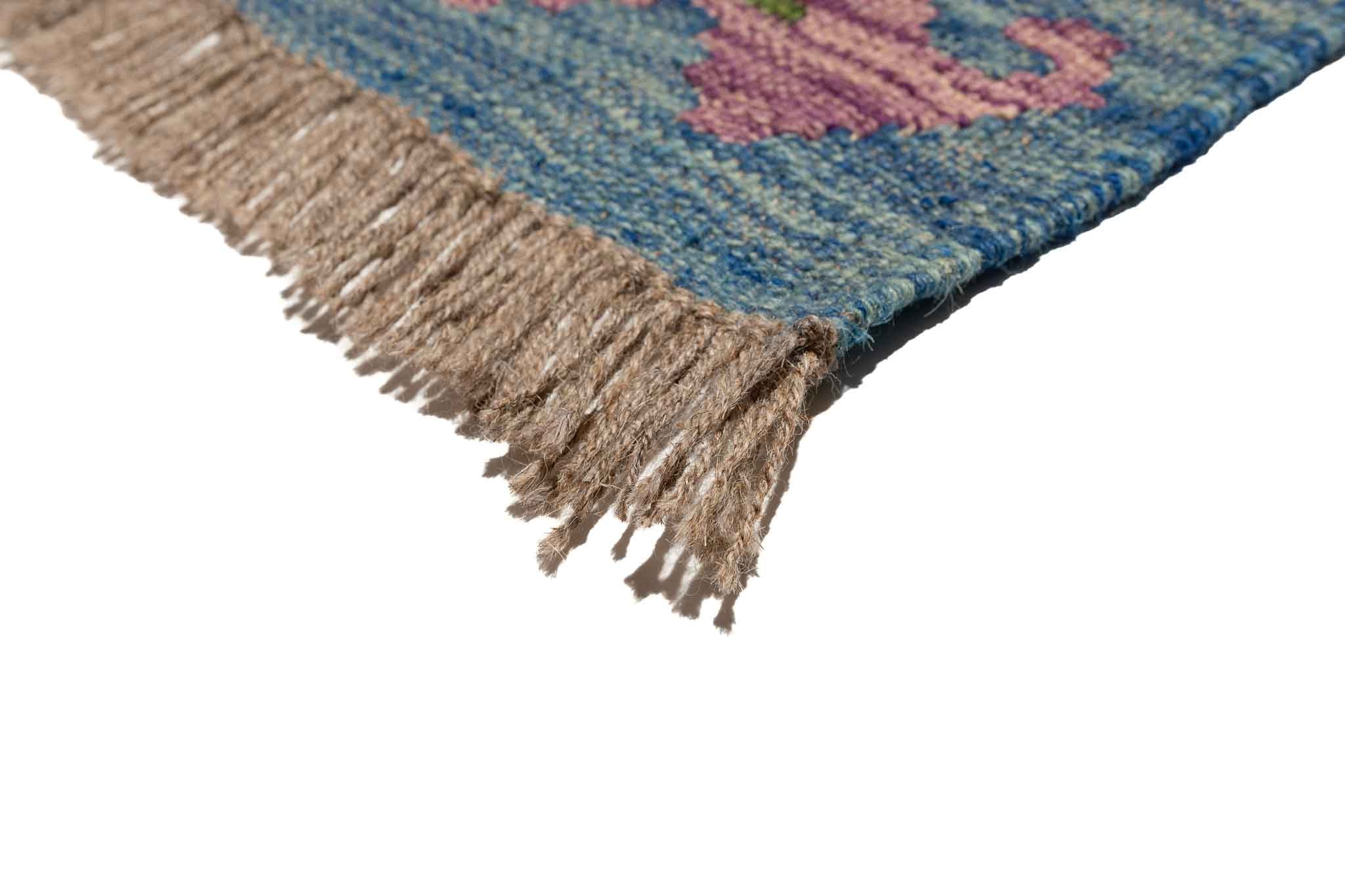 Handgewebter Kelim-Teppich aus Schurwolle, 152 × 191 cm