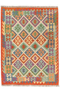 Handgewebter Kelim-Teppich aus Schurwolle, 150 × 200 cm