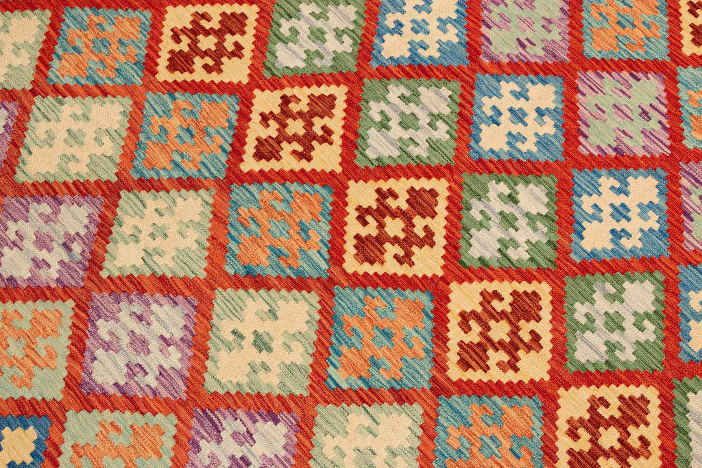 Handgewebter Kelim-Teppich aus Schurwolle, 175 × 249 cm