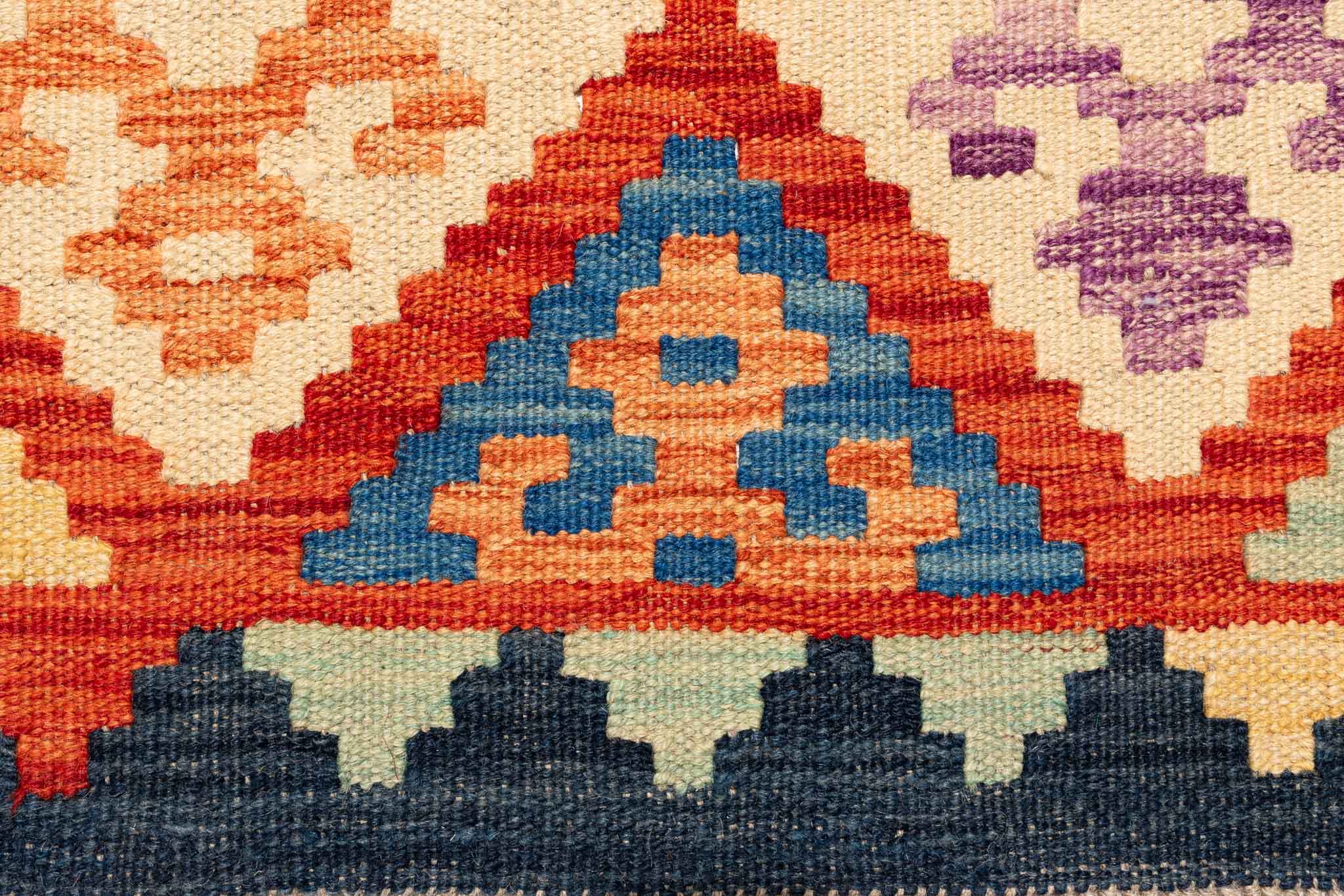 Handgewebter Kelim-Teppich aus Schurwolle, 175 × 249 cm