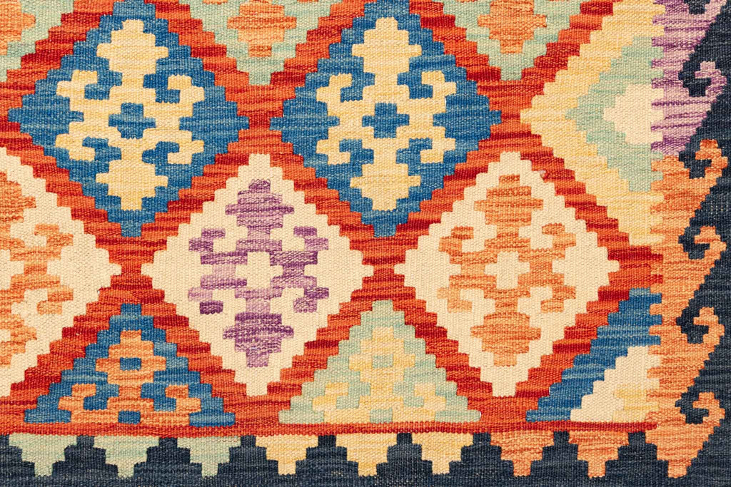 Handgewebter Kelim-Teppich aus Schurwolle, 175 × 249 cm