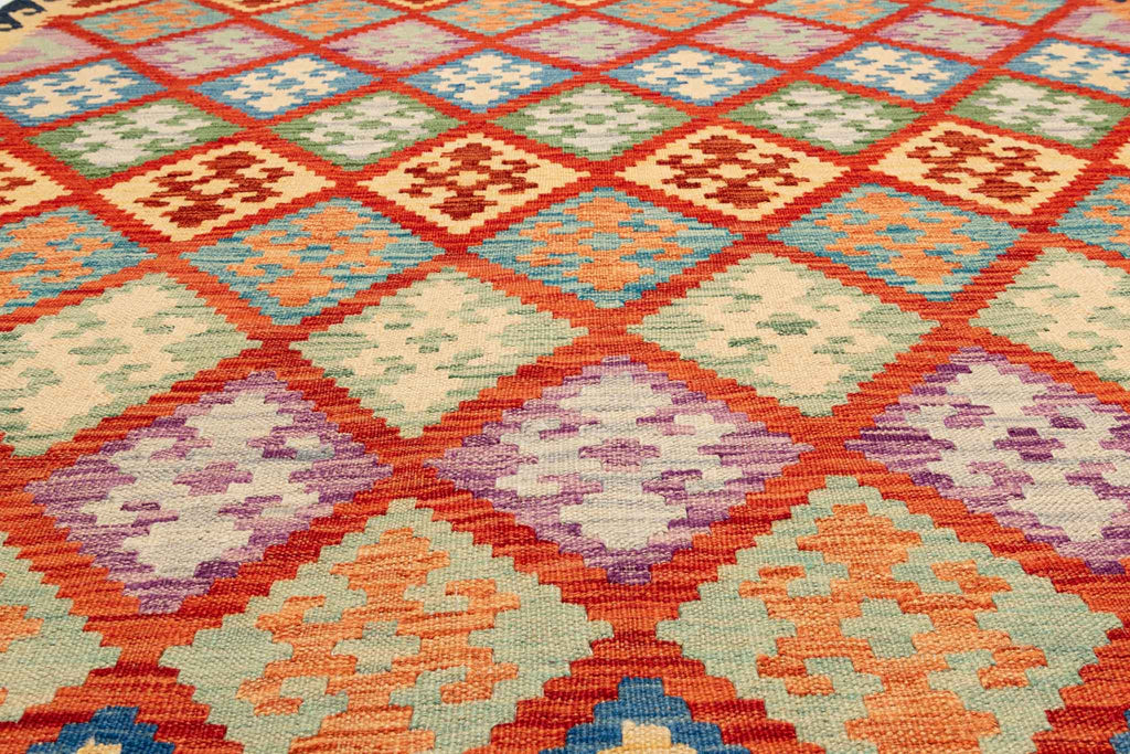 Handgewebter Kelim-Teppich aus Schurwolle, 175 × 249 cm