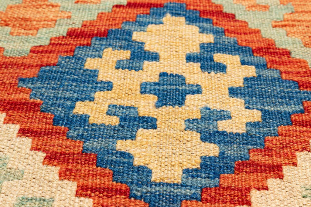 Handgewebter Kelim-Teppich aus Schurwolle, 175 × 249 cm