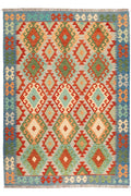 Handgewebter Kelim-Teppich aus Schurwolle, 172 × 238 cm