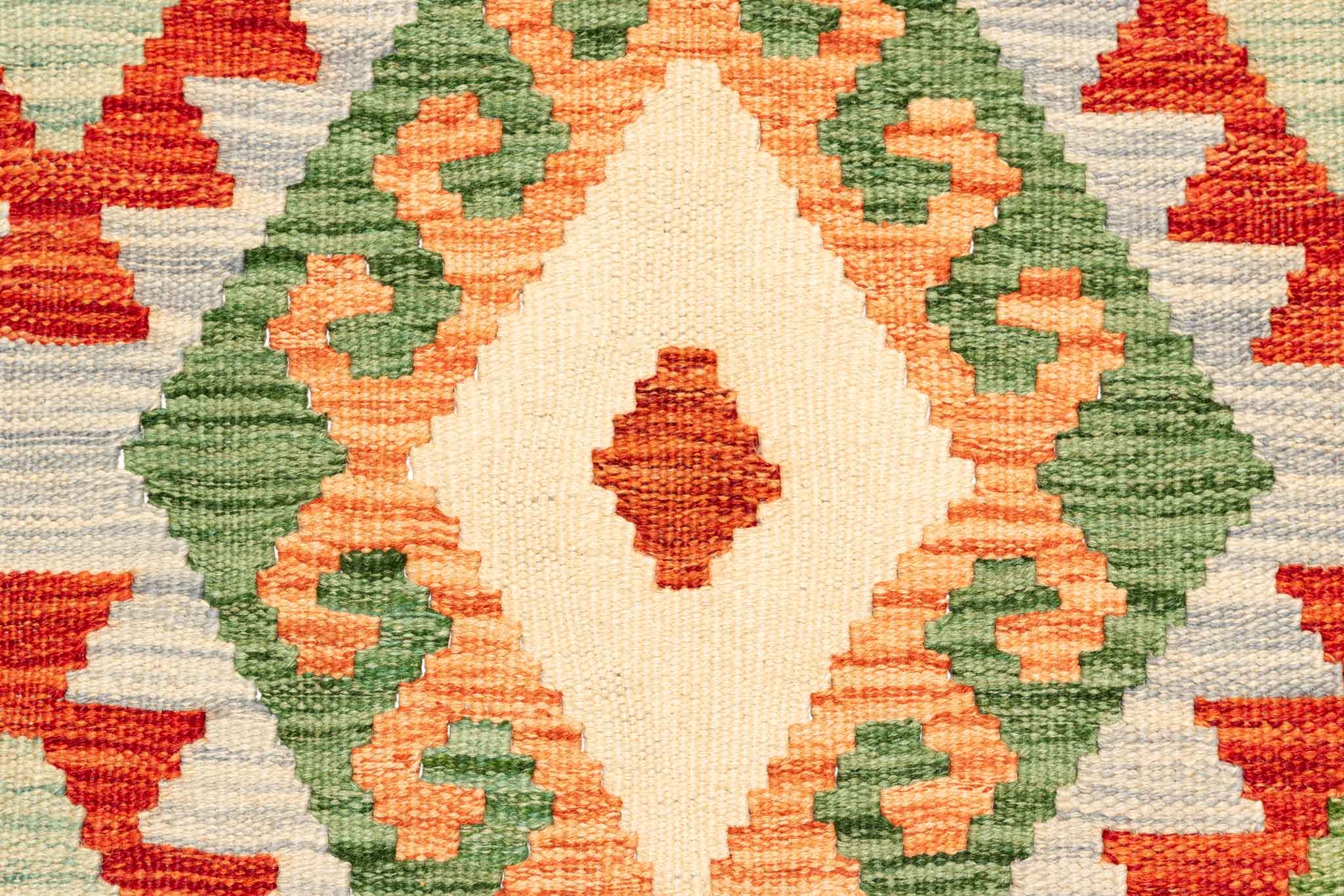 Handgewebter Kelim-Teppich aus Schurwolle, 172 × 238 cm