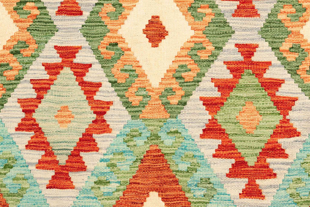 Handgewebter Kelim-Teppich aus Schurwolle, 172 × 238 cm