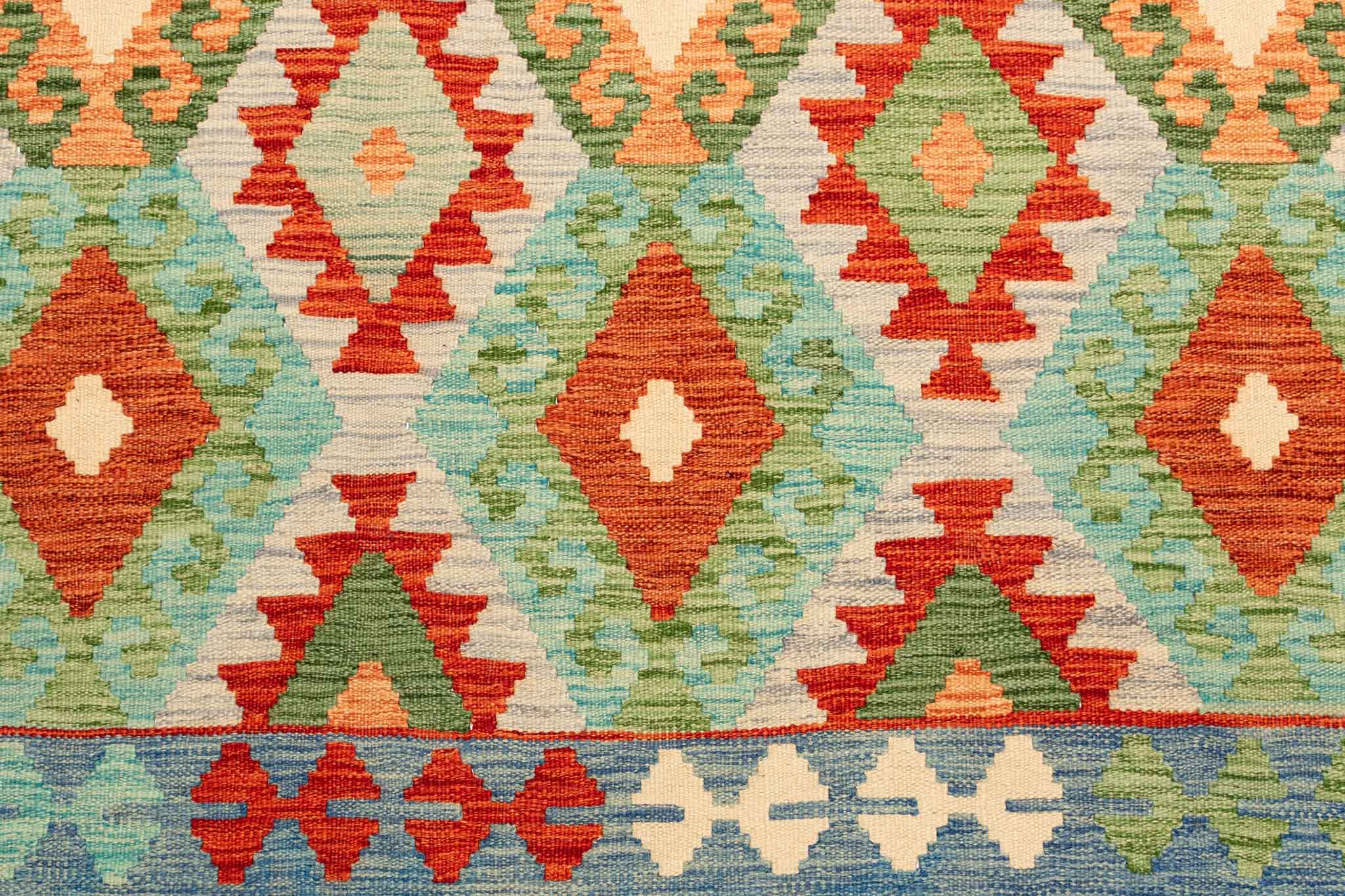 Handgewebter Kelim-Teppich aus Schurwolle, 172 × 238 cm