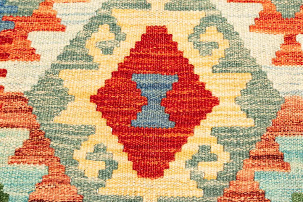 Handgewebter Kelim-Teppich aus Schurwolle, 170 × 235 cm
