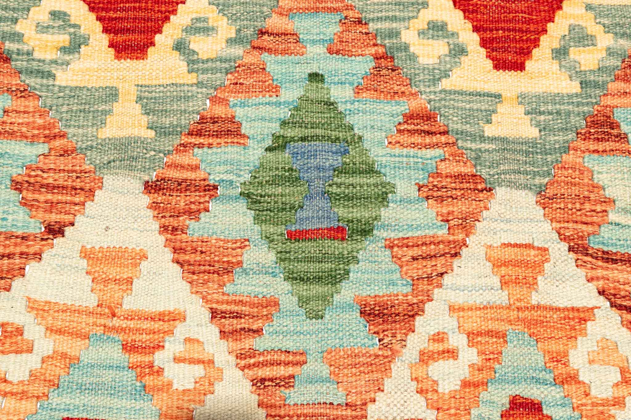 Handgewebter Kelim-Teppich aus Schurwolle, 170 × 235 cm