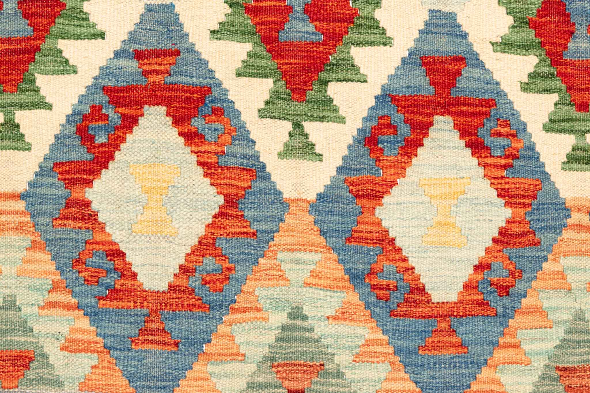 Handgewebter Kelim-Teppich aus Schurwolle, 170 × 235 cm