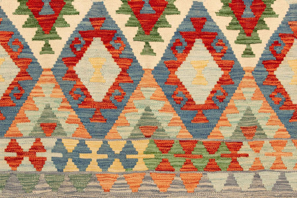 Handgewebter Kelim-Teppich aus Schurwolle, 170 × 235 cm