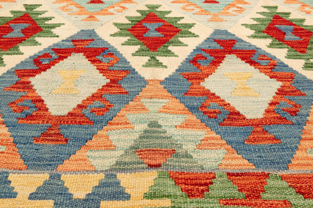 Handgewebter Kelim-Teppich aus Schurwolle, 170 × 235 cm