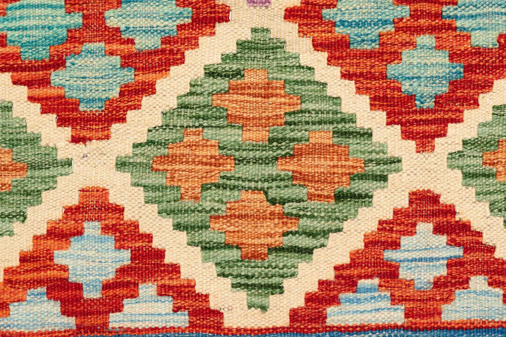 Handgewebter Kelim-Teppich aus Schurwolle, 178 × 254 cm