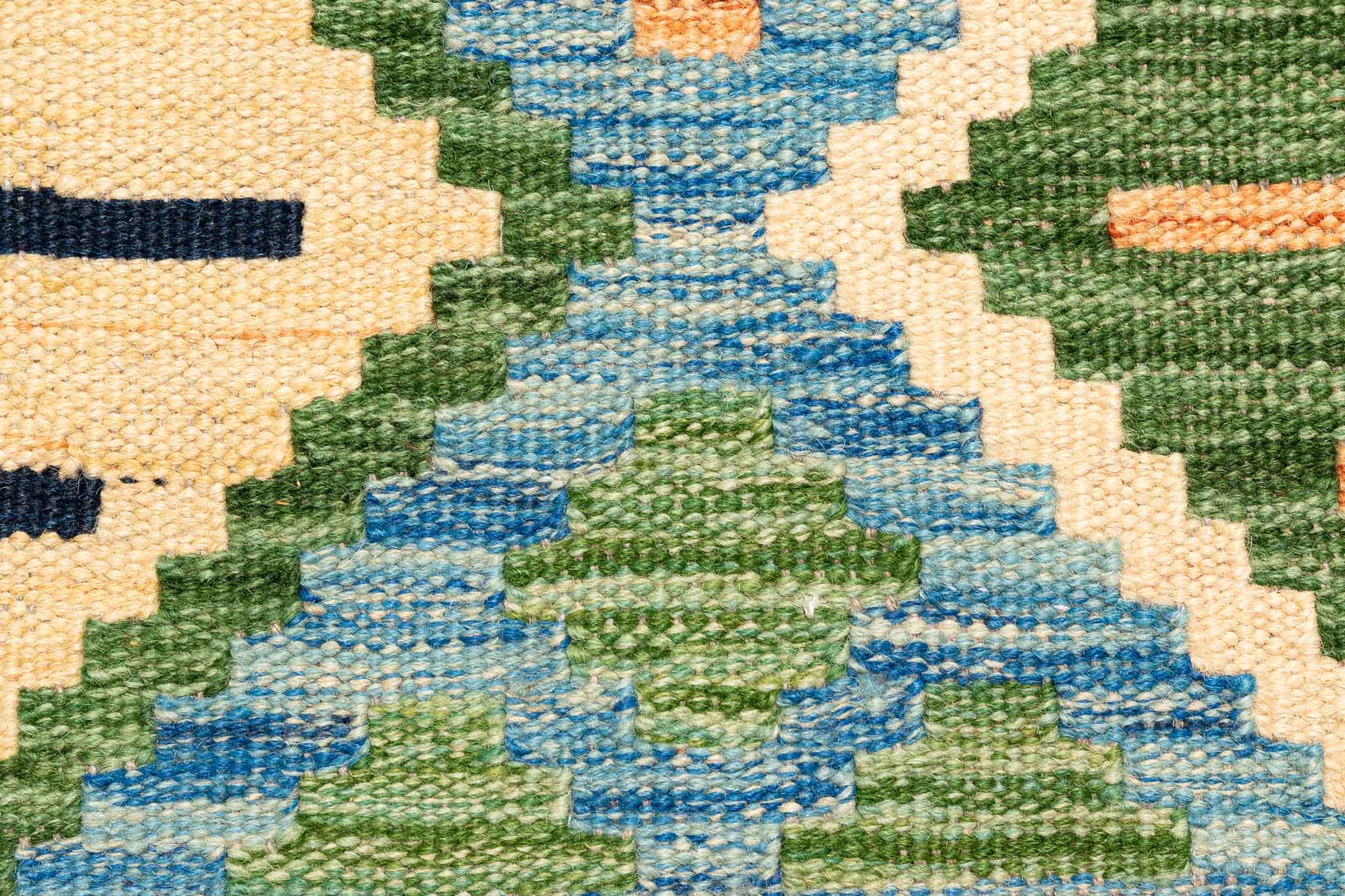 Handgewebter Kelim-Teppich aus Schurwolle, 166 × 247 cm