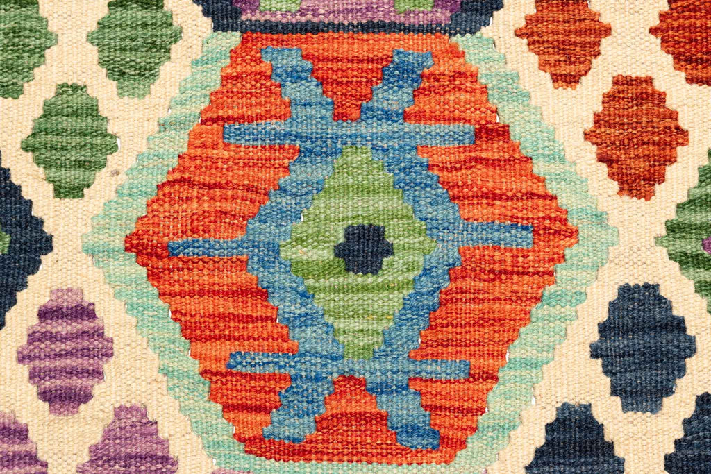 Handgewebter Kelim-Teppich aus Schurwolle, 173 × 248 cm