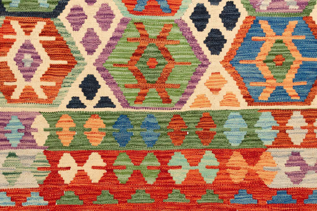 Handgewebter Kelim-Teppich aus Schurwolle, 173 × 248 cm