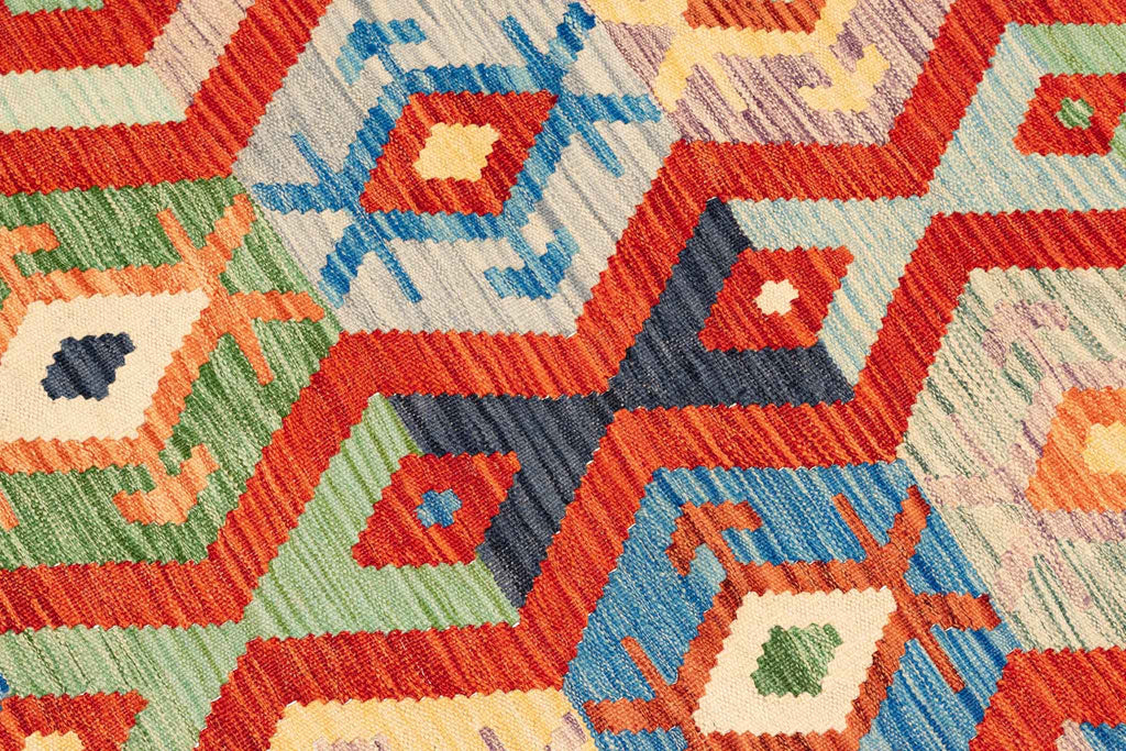Handgewebter Kelim-Teppich aus Schurwolle, 170 × 249 cm