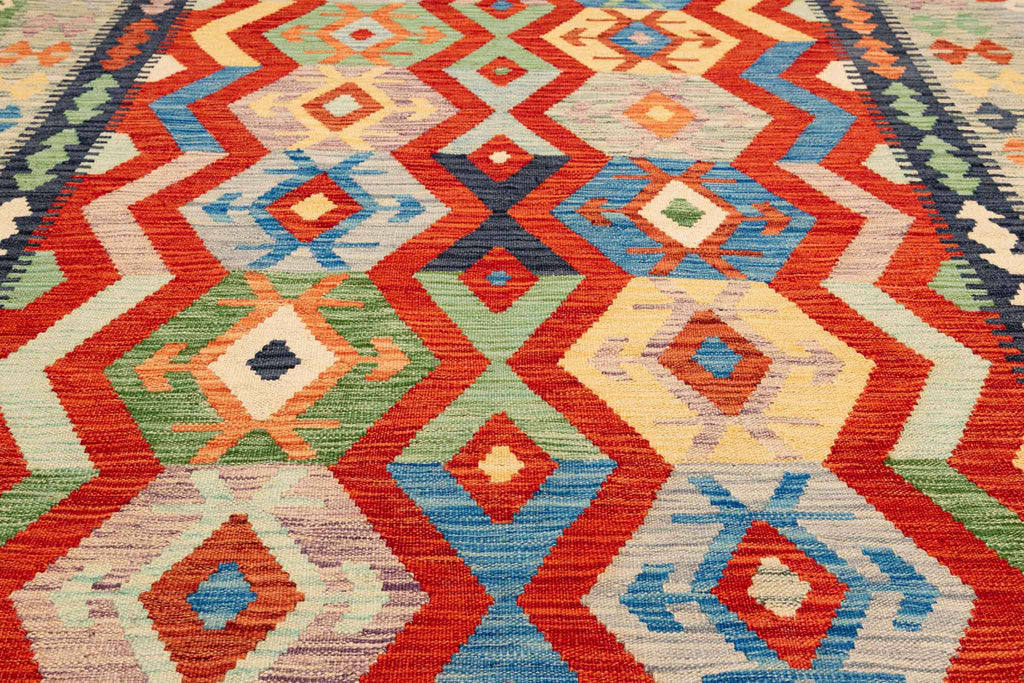 Handgewebter Kelim-Teppich aus Schurwolle, 170 × 249 cm