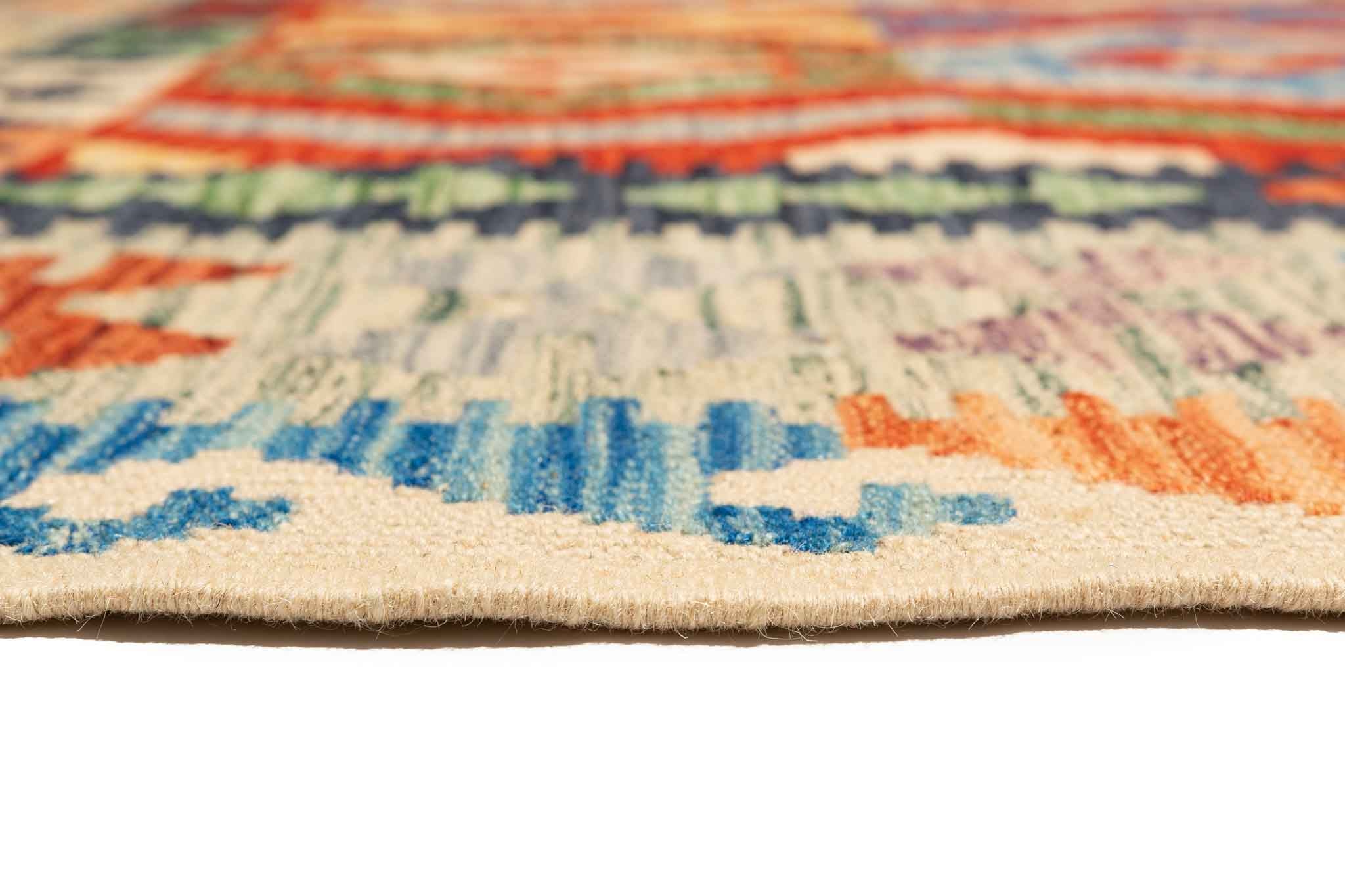 Handgewebter Kelim-Teppich aus Schurwolle, 170 × 249 cm