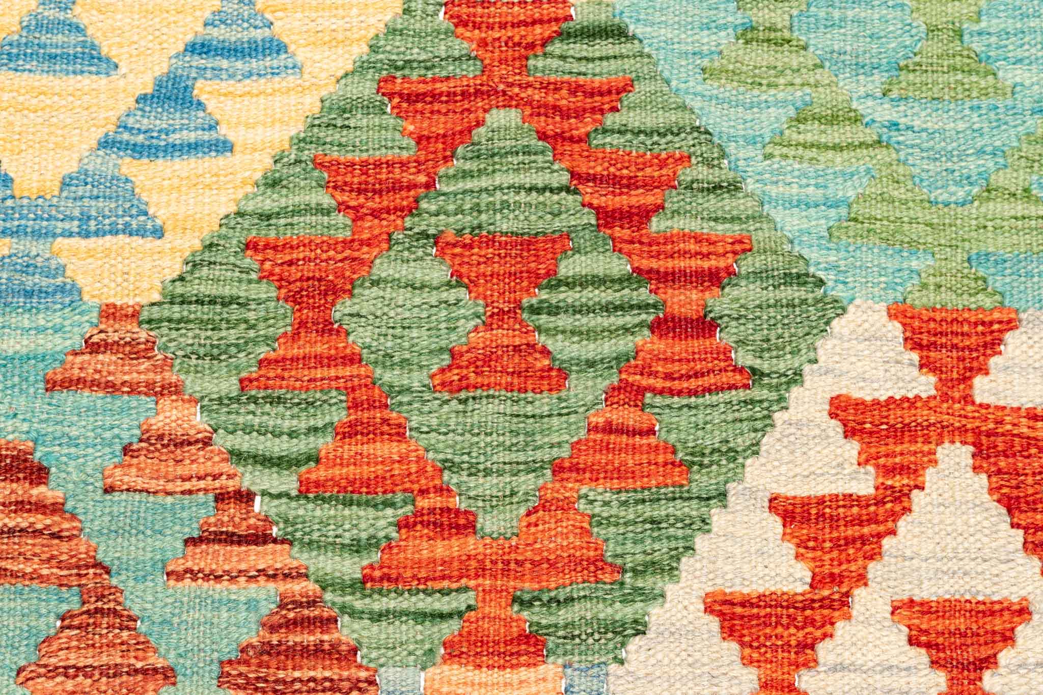 Handgewebter Kelim-Teppich aus Schurwolle, 170 × 242 cm