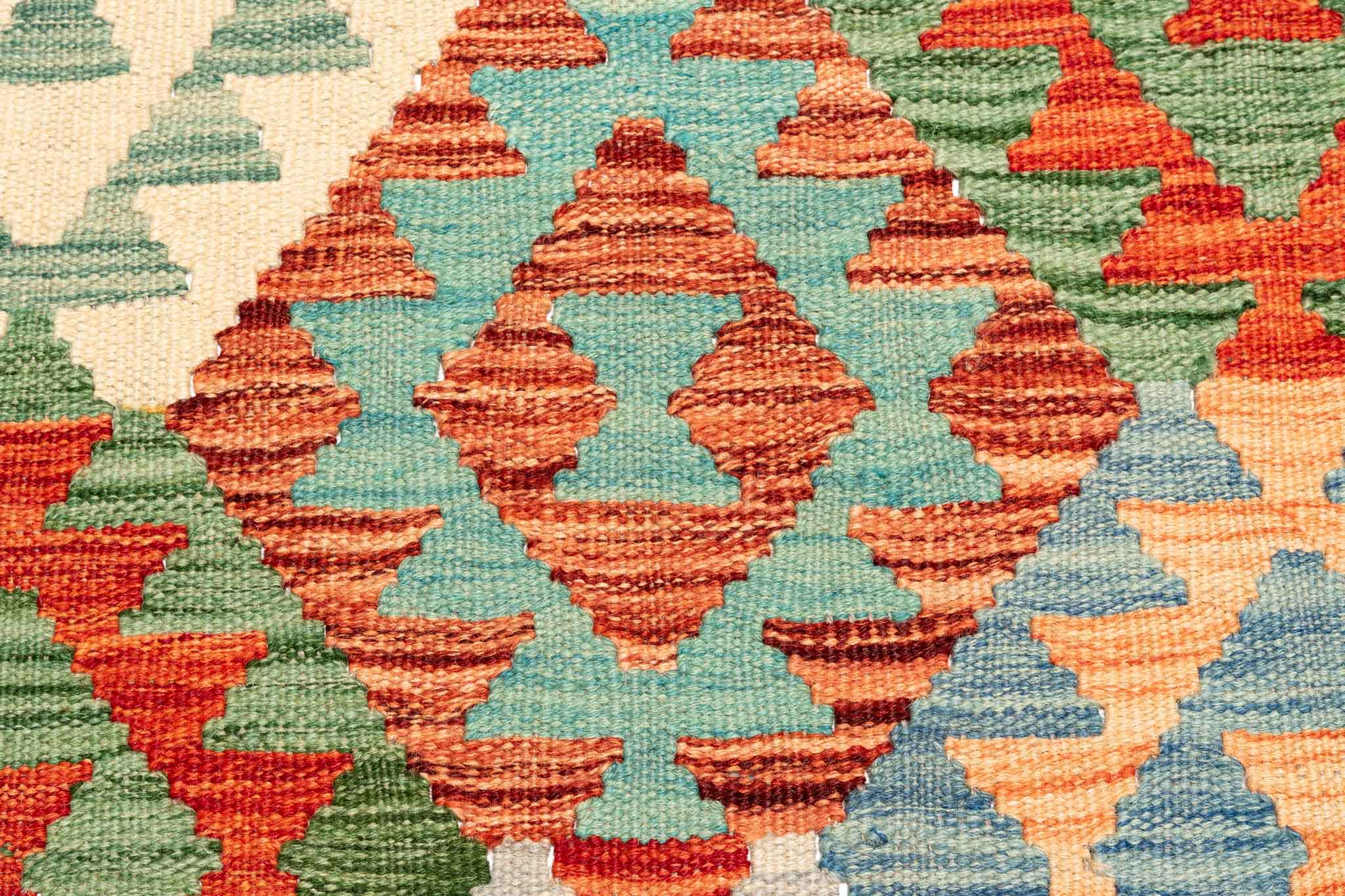 Handgewebter Kelim-Teppich aus Schurwolle, 170 × 242 cm